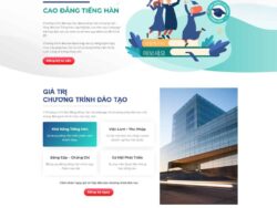 Theme WordPress Landing page đào tạo tiếng Hàn
