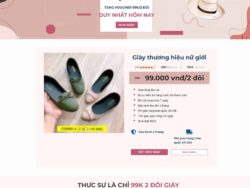 Theme WordPress Lading Page bán giày, dép nữ